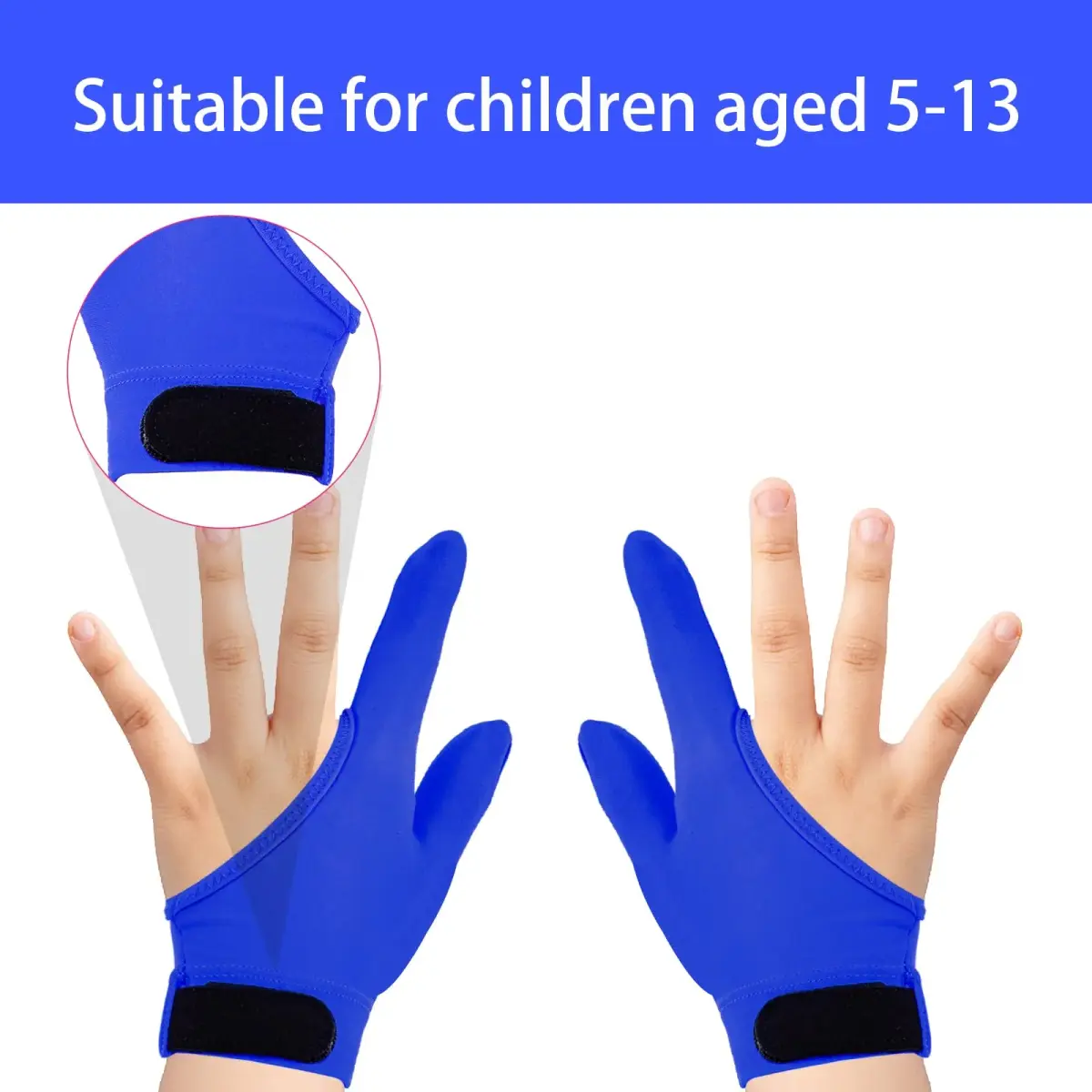 Yxmeiguo Thumb Sucking Guard Gloves for Kids Ages 5-12 | 2 Pairs (Black & Blue) with Adjustable Wrist - view 2