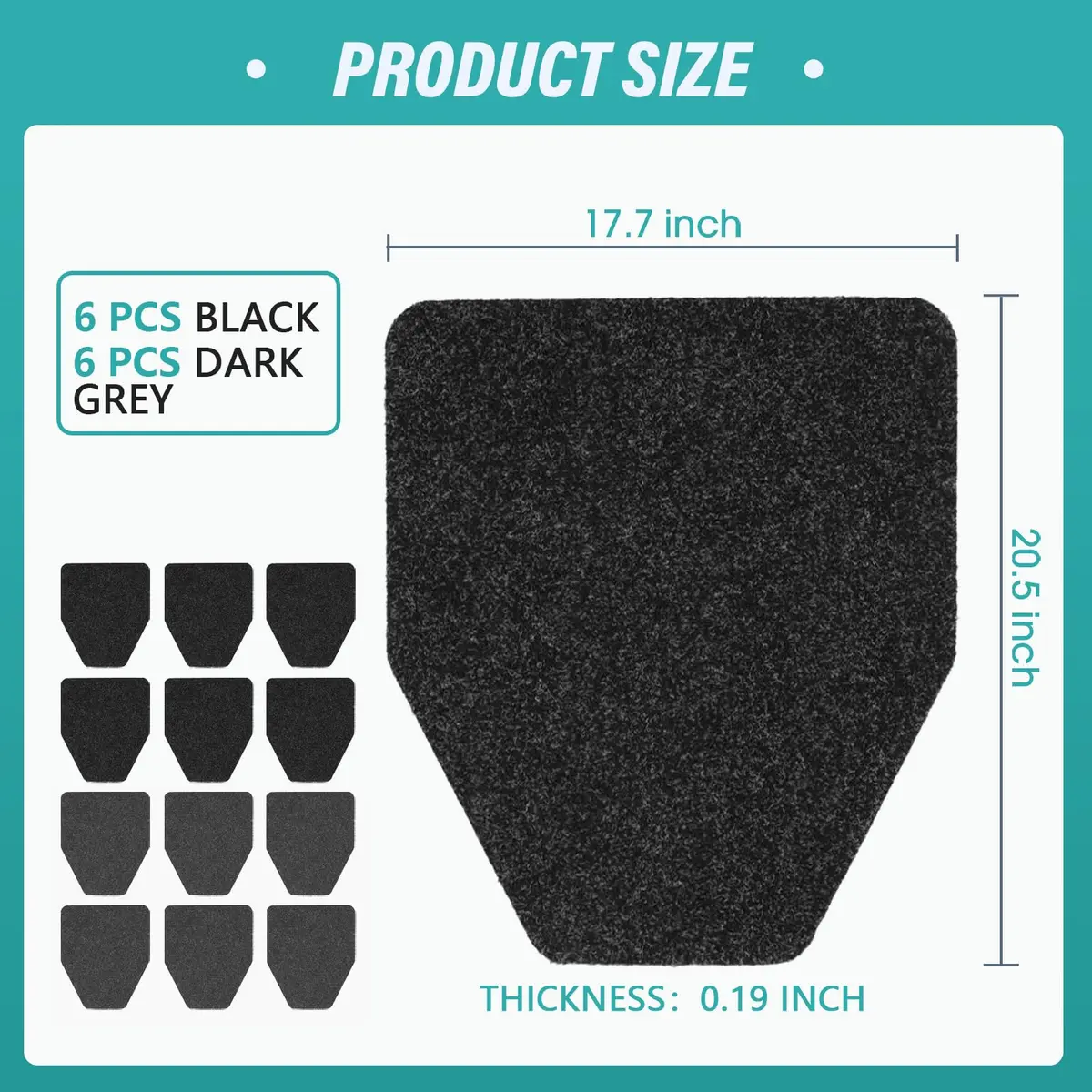 CHONOVO Urinal Mat 12 Pack 43x52cm (17.7"x20.5") | Non-Slip Absorbent Floor Pad for Commercial Restrooms - view 2