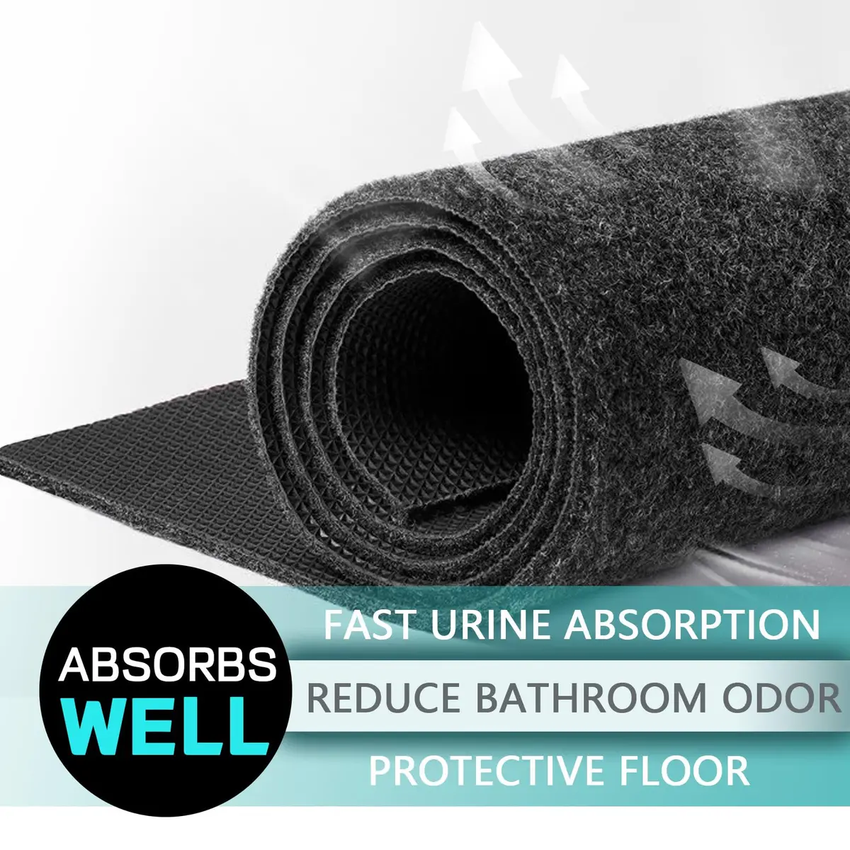 CHONOVO Urinal Mat 17.7 x 20.5 inches (45cm x 52cm) | 6 Pack Non-Slip Absorbent Floor Pad - view 5