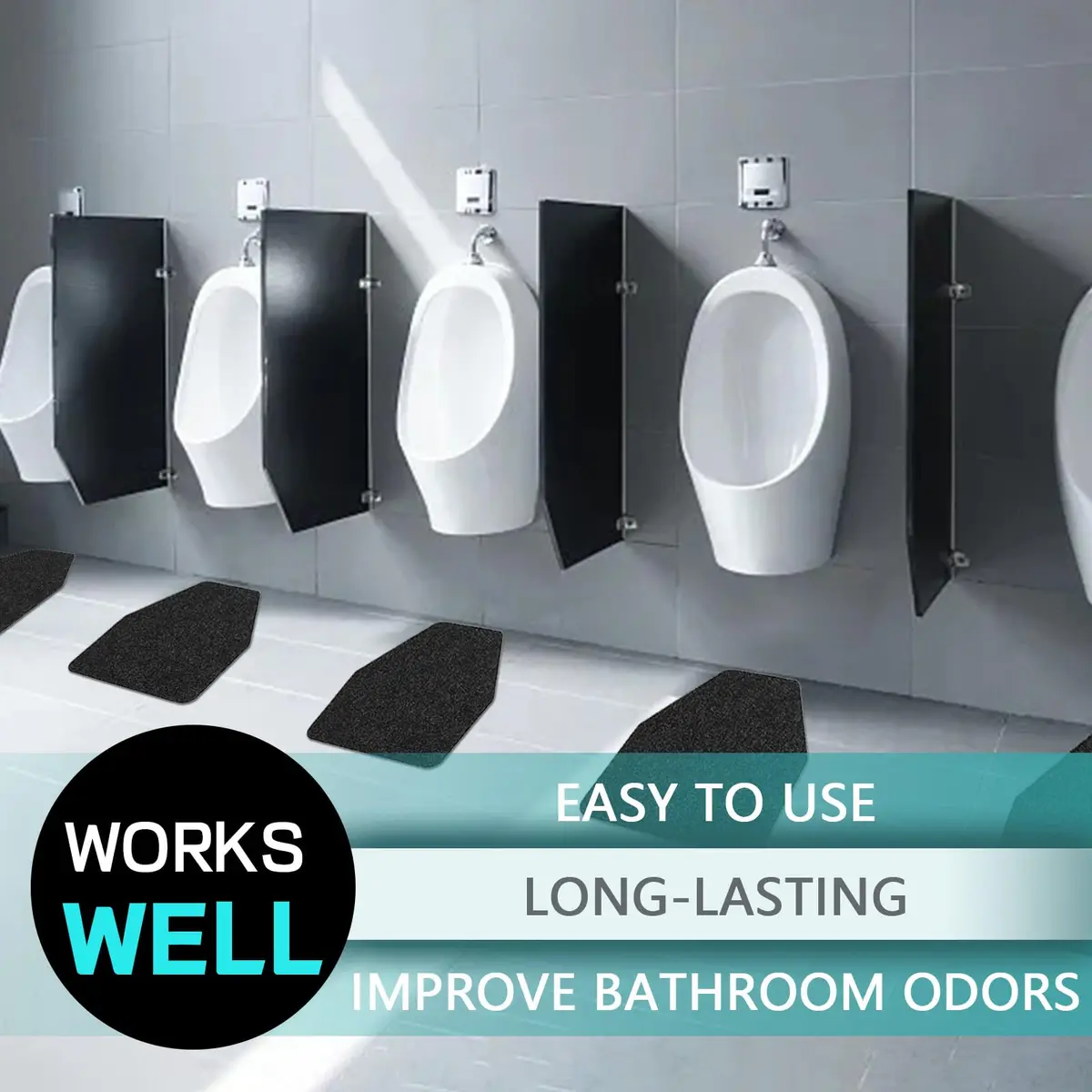 CHONOVO Urinal Mat 17.7 x 20.5 inches (45cm x 52cm) | 6 Pack Non-Slip Absorbent Floor Pad - view 6