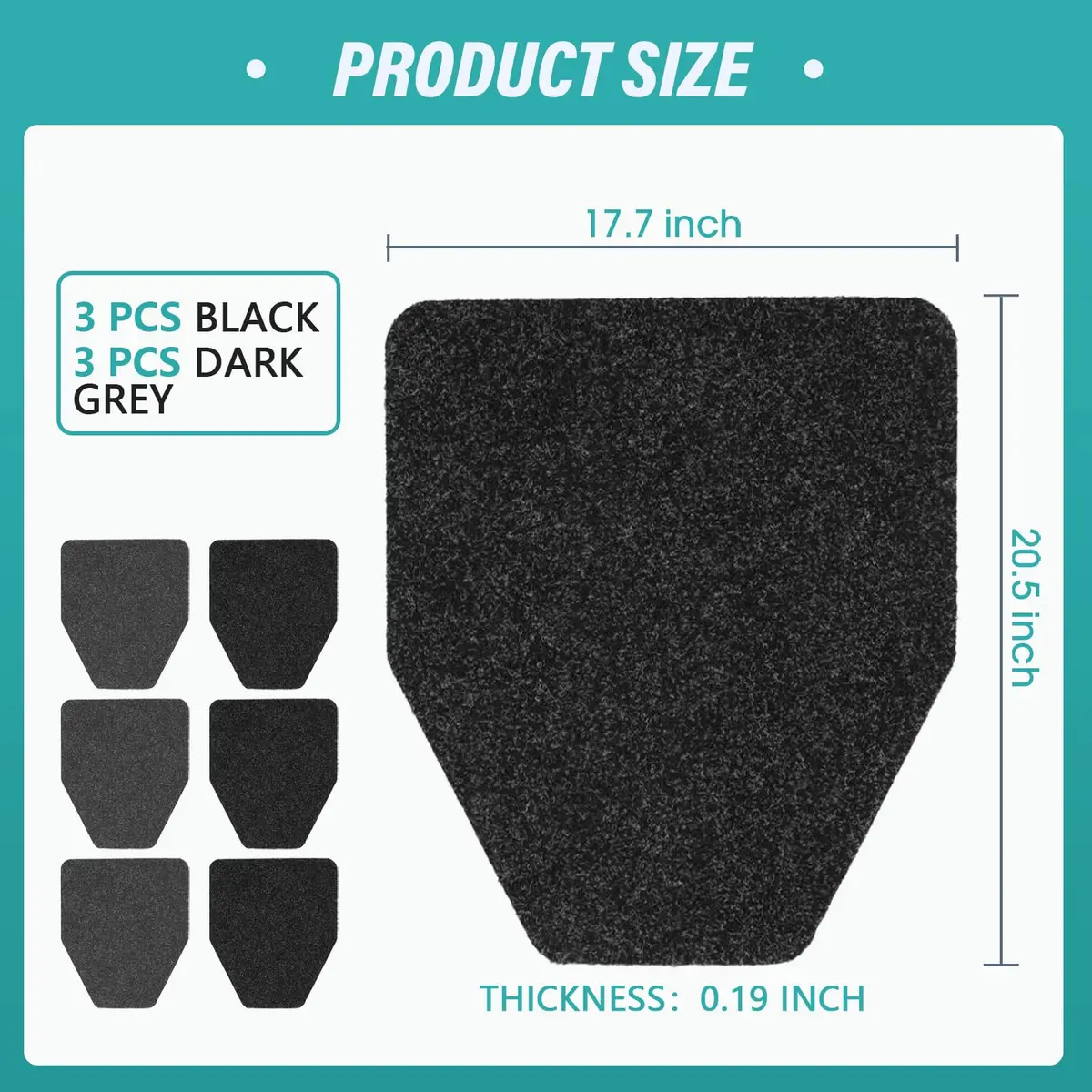CHONOVO Urinal Mat 17.7 x 20.5 inches (45cm x 52cm) | 6 Pack Non-Slip Absorbent Floor Pad - view 2