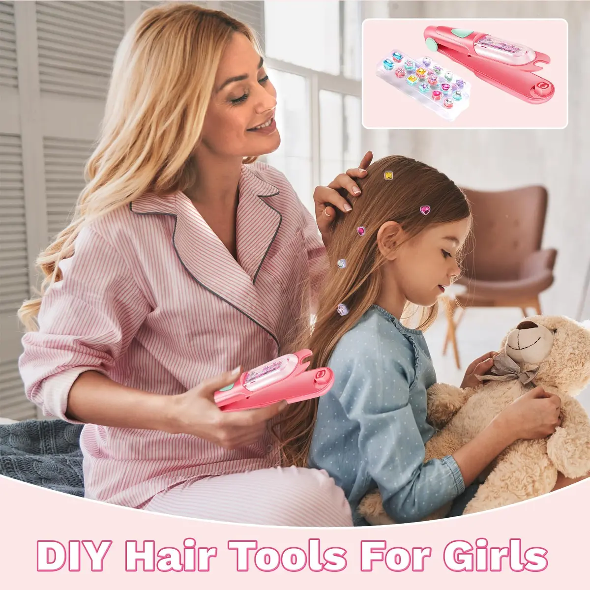 kidzkube Hair Gem Stamper Kit with 24 Diamonds & Reusable Gems | Easy to Use for Kids Ages 3-12 - view 6