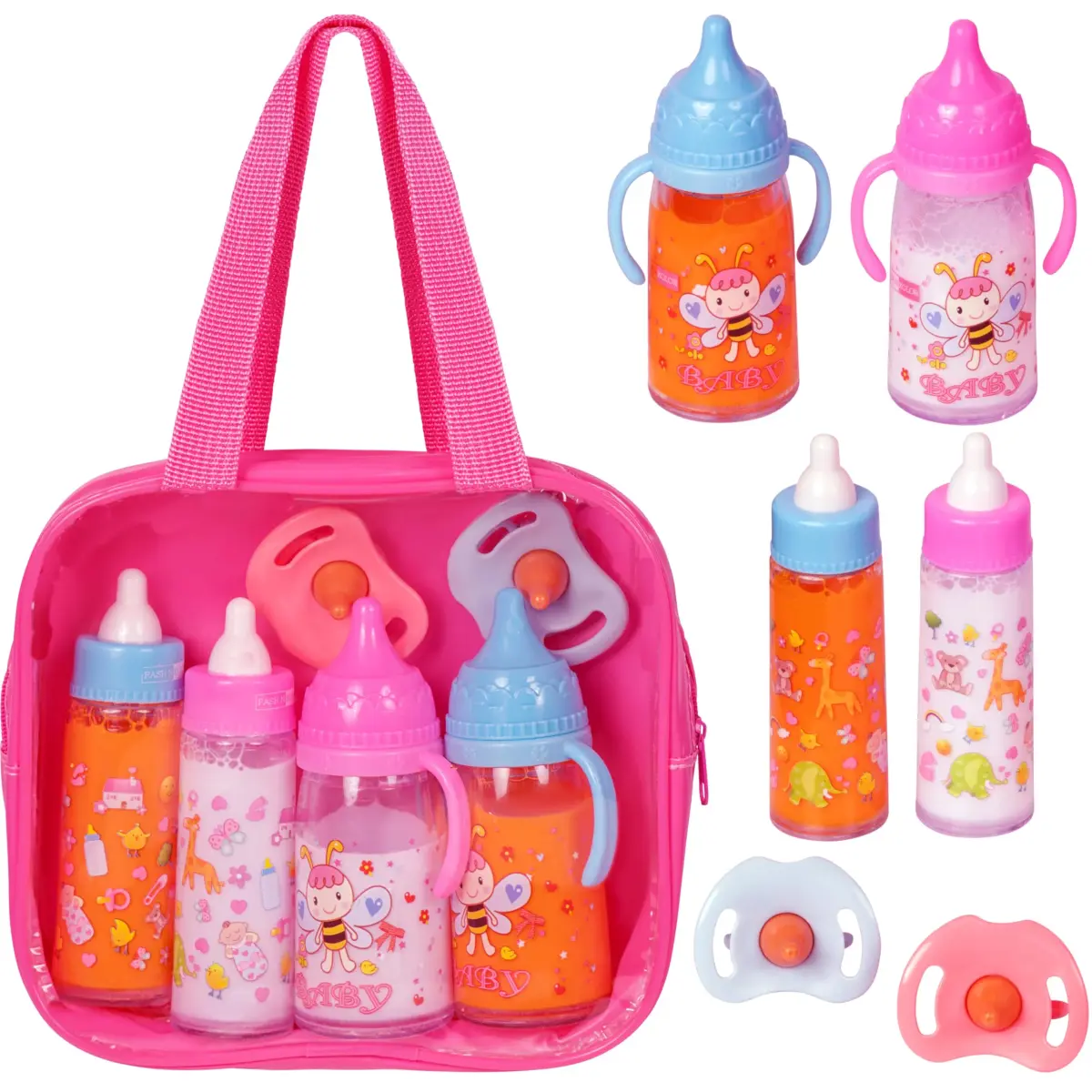 fash n kolor My Sweet Baby Disappearing Doll Feeding Set with 2 Bottles & Pacifier | Ages 3-10 Years - main product image
