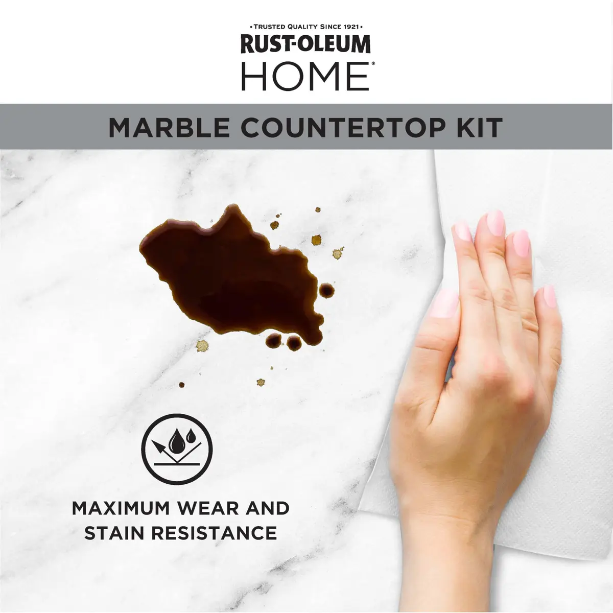 Rust-Oleum Home Marble White Countertop Coating Kit | Durable Water-Based Finish (70-120 chars) - view 3