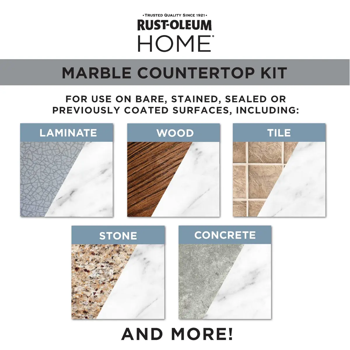 Rust-Oleum Home Marble White Countertop Coating Kit | Durable Water-Based Finish (70-120 chars) - view 4