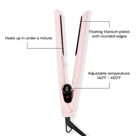 L'ANGE HAIR Le Titane 1.75" Titanium Flat Iron | Hair Straightener with Curved Edges & Infrared Heat - view 3