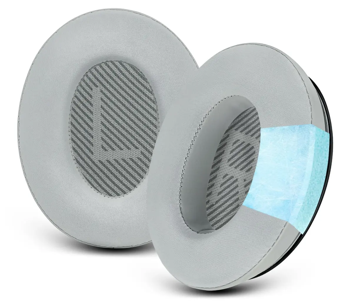 GEVO Cooling Gel Ear Pads for Bose QC35 & QC35ii (QuietComfort 35) - Silver | Breathable & Durable Comfort - main product image