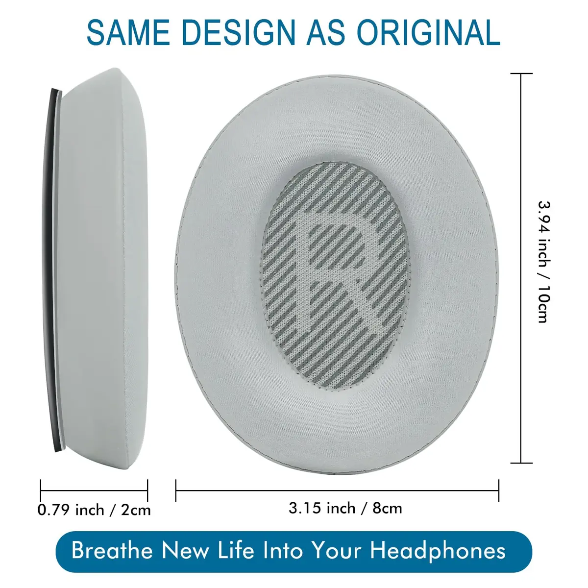 GEVO Cooling Gel Ear Pads for Bose QC35 & QC35ii (QuietComfort 35) - Silver | Breathable & Durable Comfort - view 4