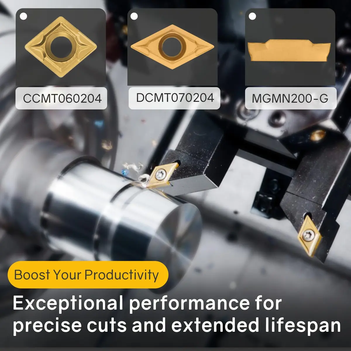 Joogto Indexable Lathe Turning Tool Kit 21Pcs 5/16" 8mm Shank | Precision Metalworking Set - view 4