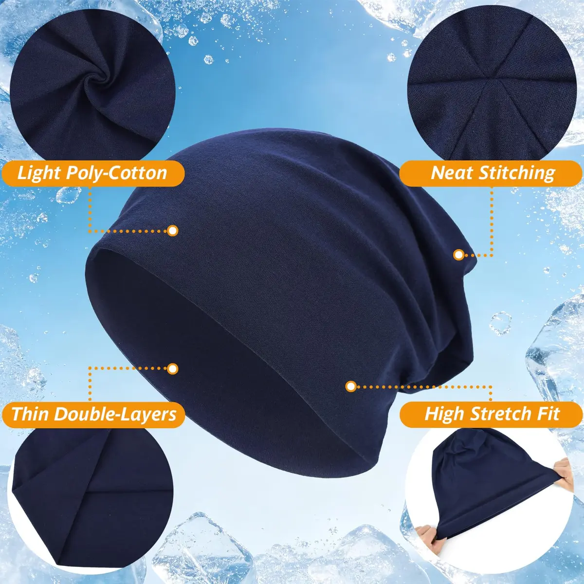 EINSKEY Slouchy Beanie for Men Women | Cotton, UV Protection, One Size - view 2