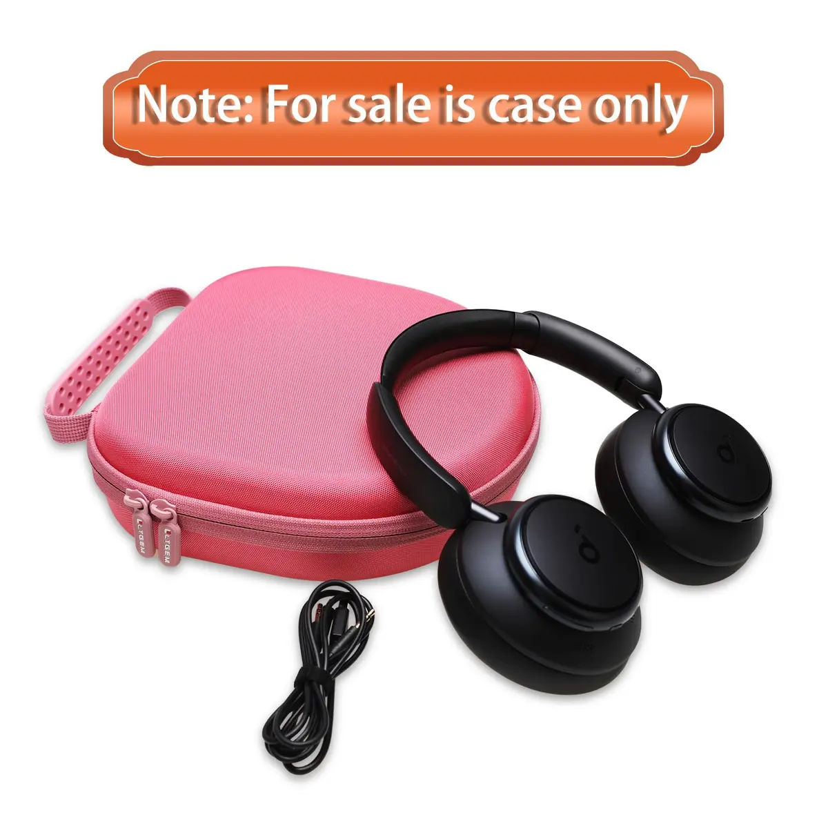 L LTGEM Hard Case for Anker Soundcore Q30/Q20i/Q45/Space One Pro Headphones, Pink | Waterproof & Shockproof Travel Cover - view 6