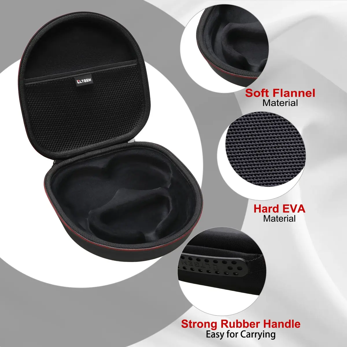 L LTGEM Hard Case for Anker Soundcore Q30/Q20i/Q45/Space One Pro Headphones, Black | Waterproof & Shockproof - view 4