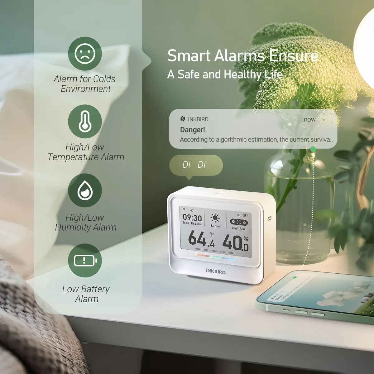 Inkbird IBS-TH5 WiFi Thermometer Hygrometer 9-in-1 | E-Ink Display, 2 Years Cloud Storage - view 7