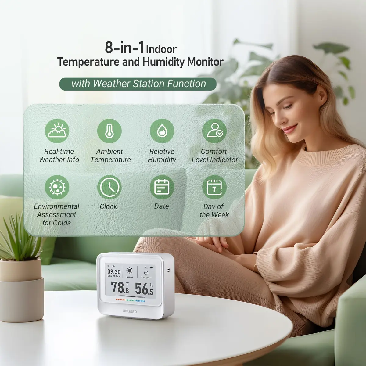Inkbird IBS-TH5 WiFi Thermometer Hygrometer 9-in-1 | E-Ink Display, 2 Years Cloud Storage - view 2