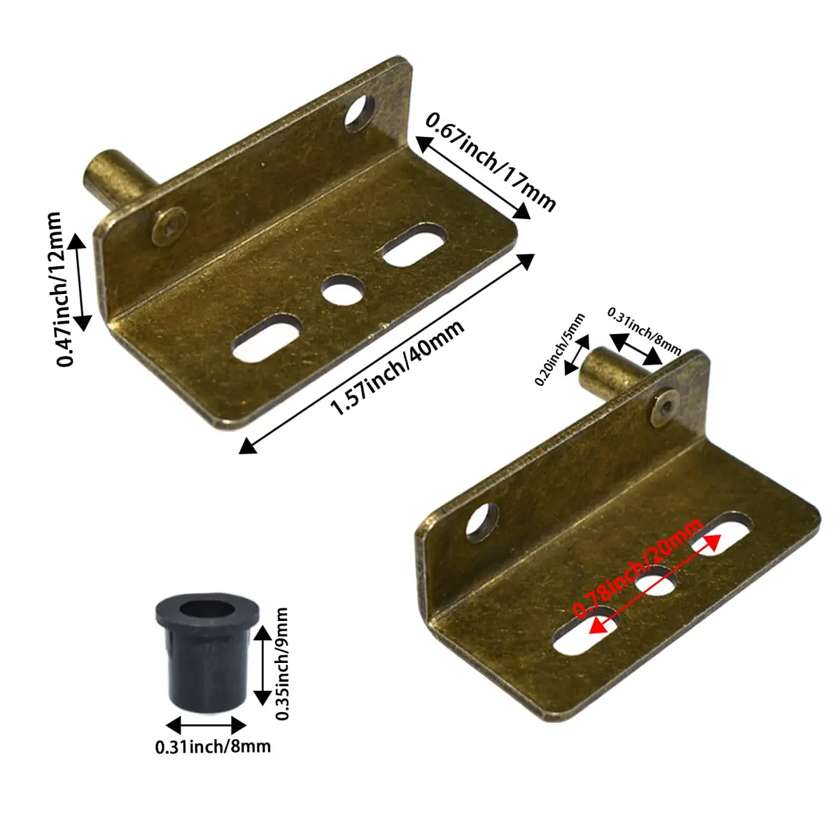 Aifeier ET 2 Sets Pivot Hinges Bronze Heavy Duty Concealed Shaft | Durable Cold Rolled Steel - view 2