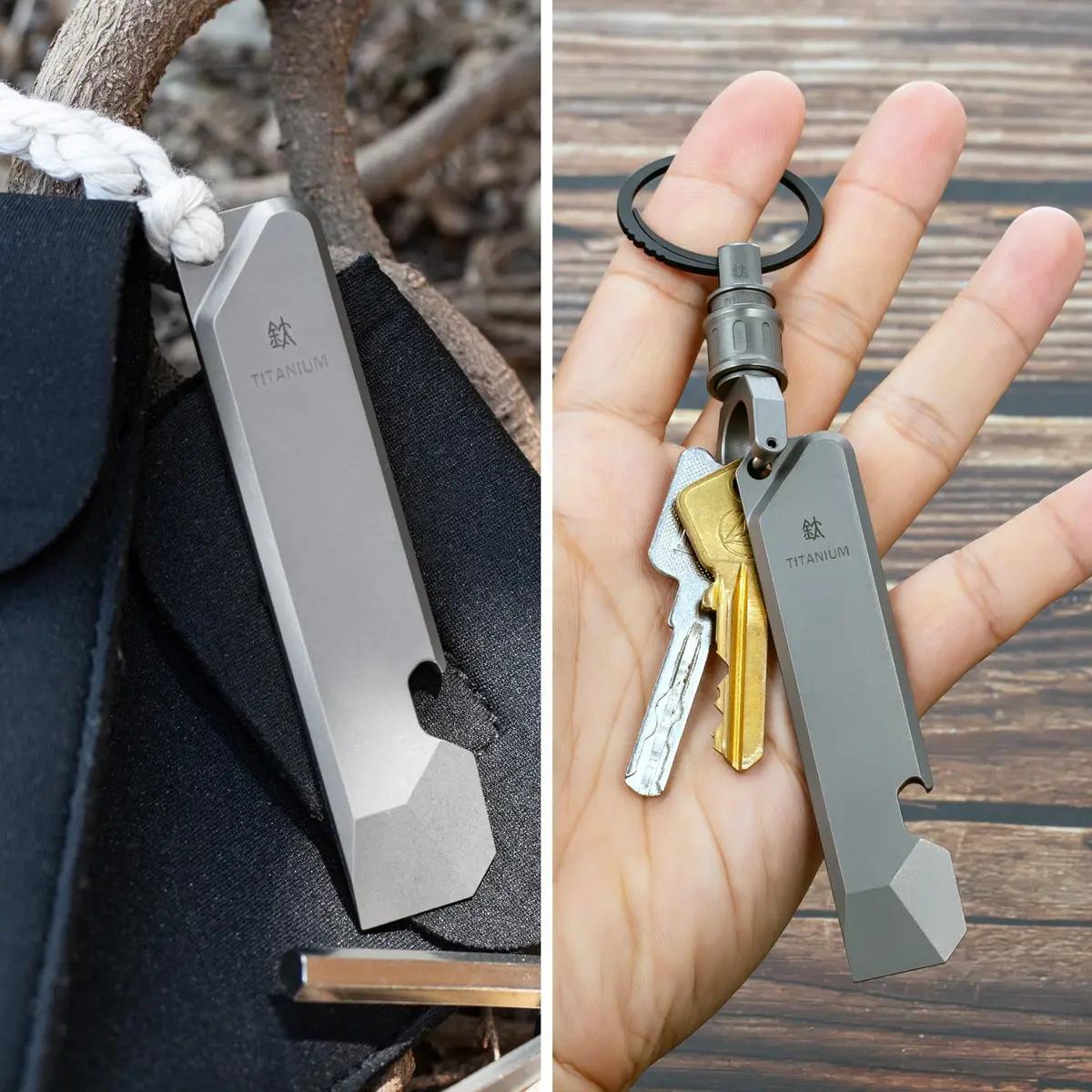 BANG TI Titanium EDC Pry Bar with Bottle Opener Function Portable Multi Tool 9.2 cm (3.62 inches) | Lightweight Corrosion-Resistant Pocket Companion - view 7