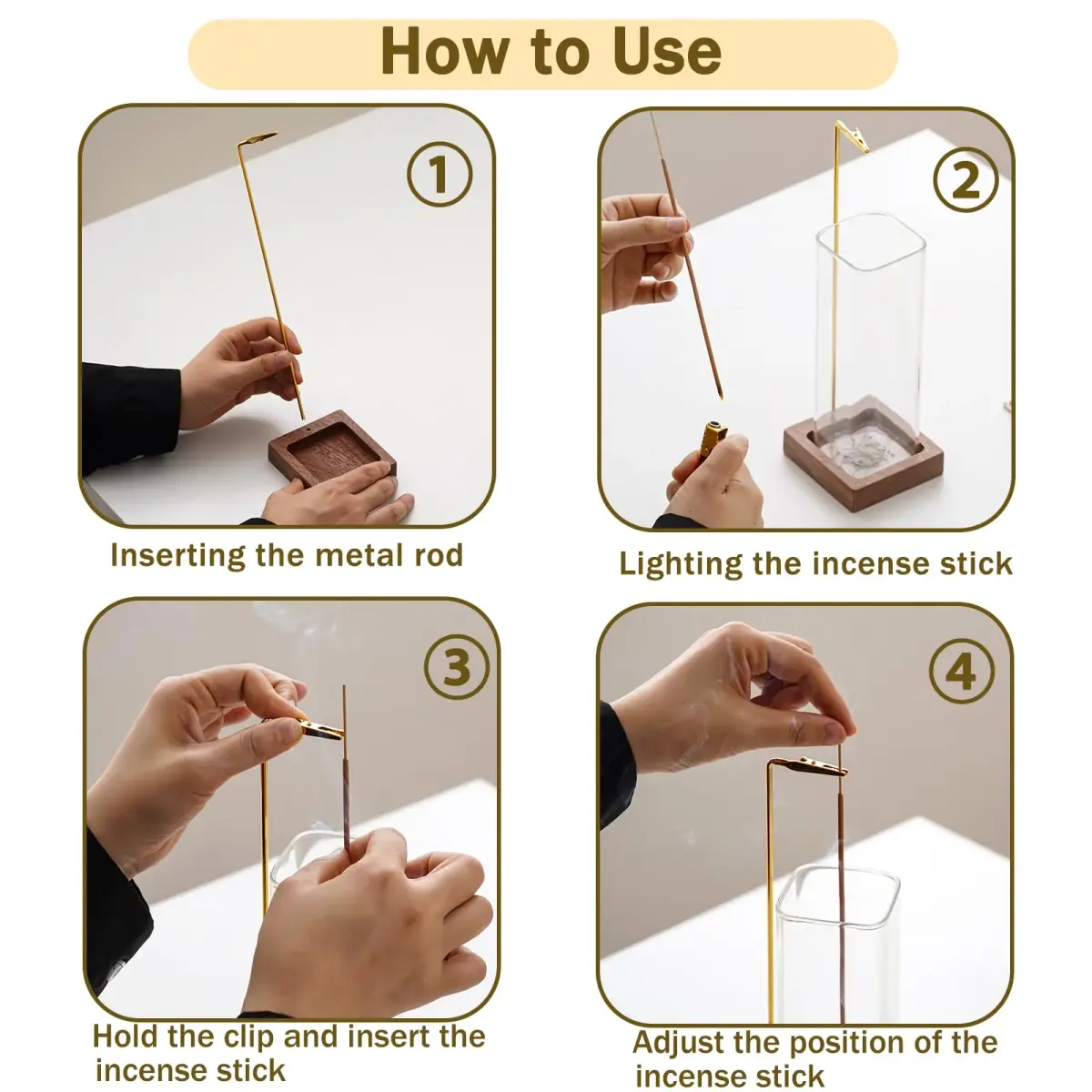 CEREMONY Anti-Ash Incense Holder with Ash Catcher & 20 Sticks | 24.99 cm (9.84 in) Tall - view 5