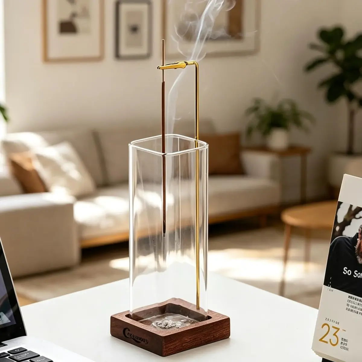 CEREMONY Anti-Ash Incense Holder with Ash Catcher & 20 Sticks | 24.99 cm (9.84 in) Tall - view 8