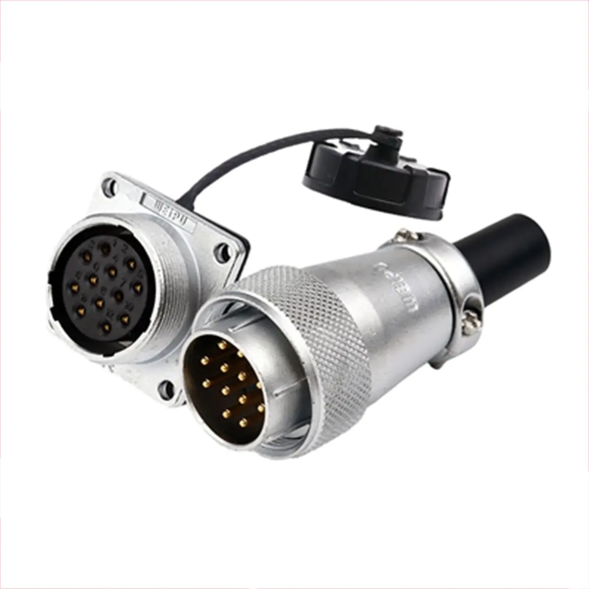 HangTon WS24 12 Pin Aviation Circular Connector 10A Male Plug + Female Socket 24mm Panel Mount | Heavy Duty Industrial Power Connector - view 6