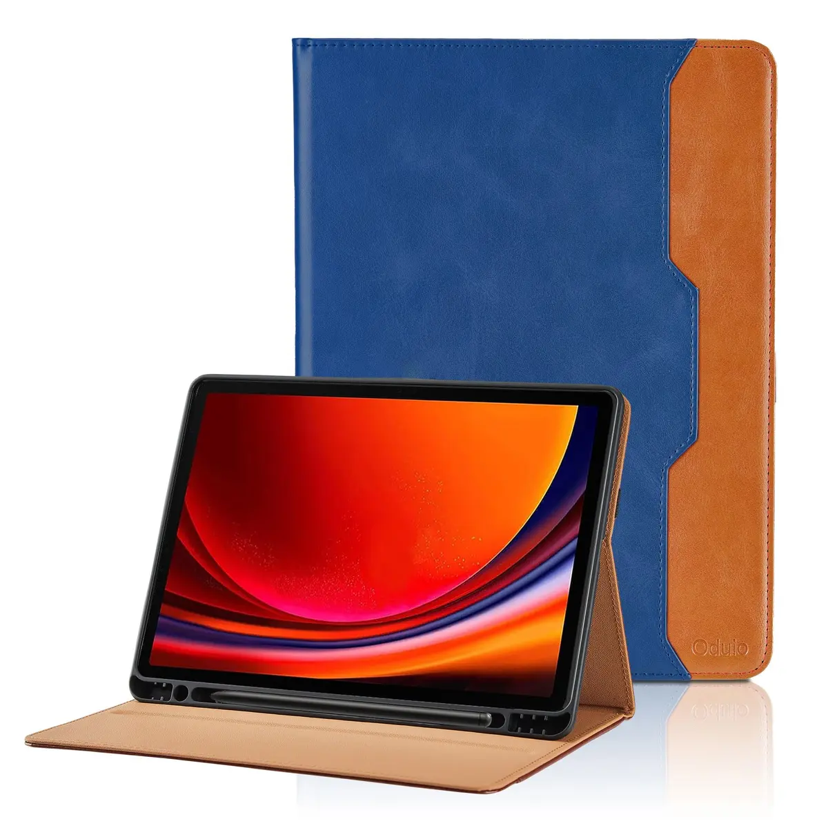 Oduio Blue PU Leather Folio Stand Cover for Samsung Galaxy Tab S10 Plus 12.4" | Auto Wake/Sleep - main product image