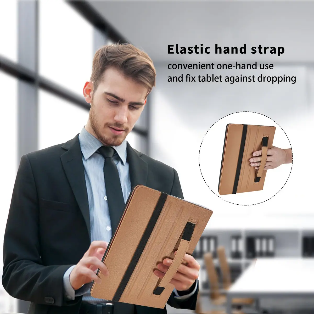 Oduio Blue PU Leather Folio Stand Cover for Samsung Galaxy Tab S10 Plus 12.4" | Auto Wake/Sleep - view 7