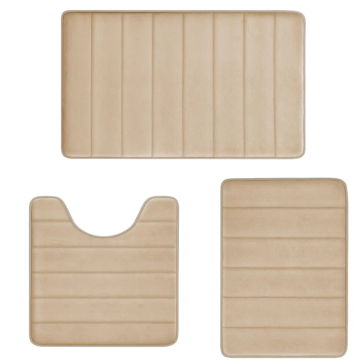 RUN HELIX Memory Foam Bath Mat Set 3 Piece | Super Water Absorption & Non-Slip Comfort (32"x20"+16"x24"+20"x32") - main product image