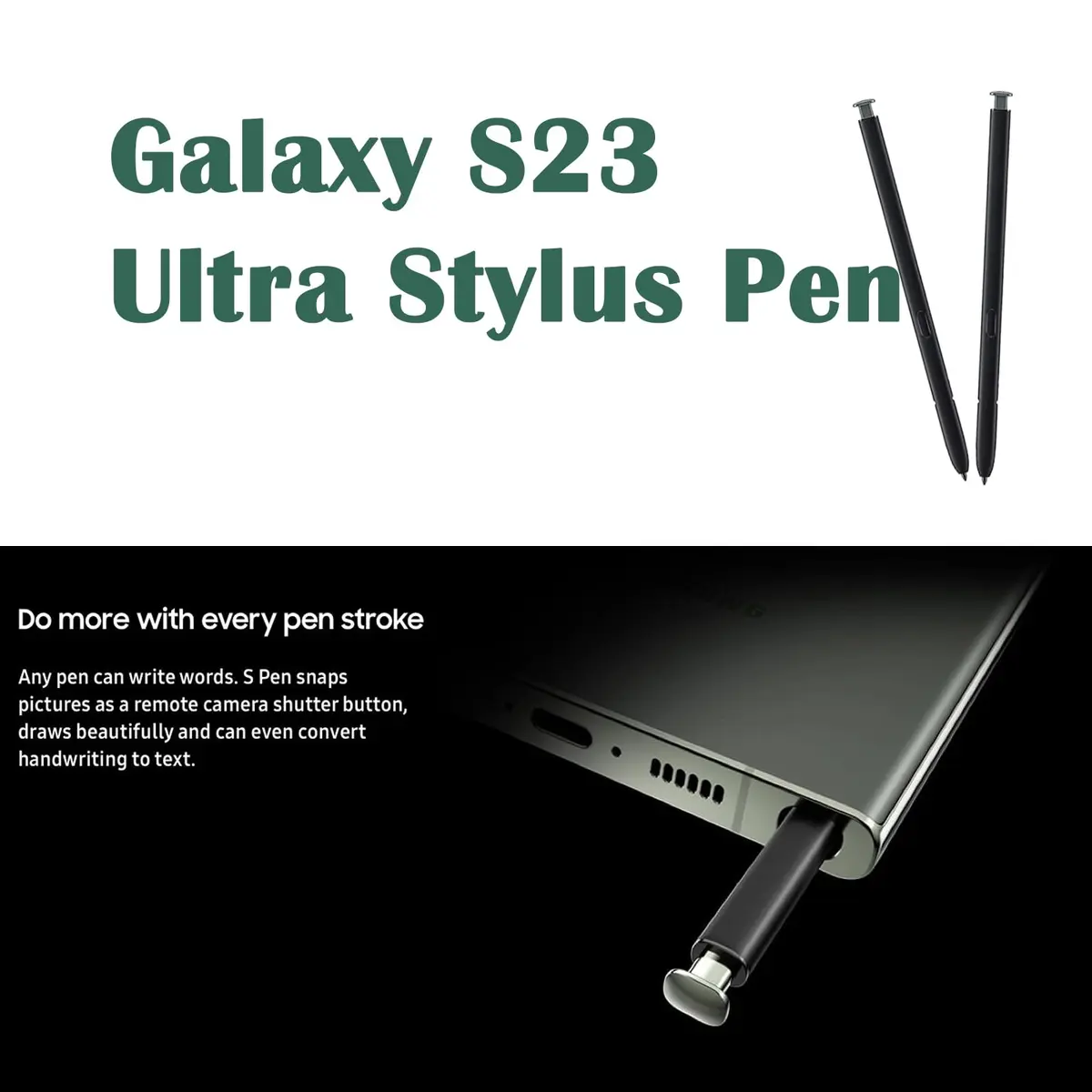 Alovexiong Green 2 Pcs Input Pen for Samsung Galaxy S23 Ultra | Precise Stylus Replacement - view 2