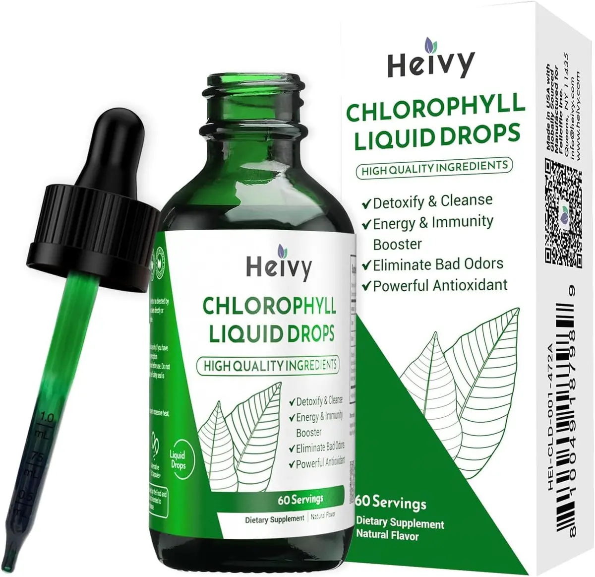 Heivy Chlorophyll Liquid Drops 2 fl oz | Detox & Support Overall Health - main product image
