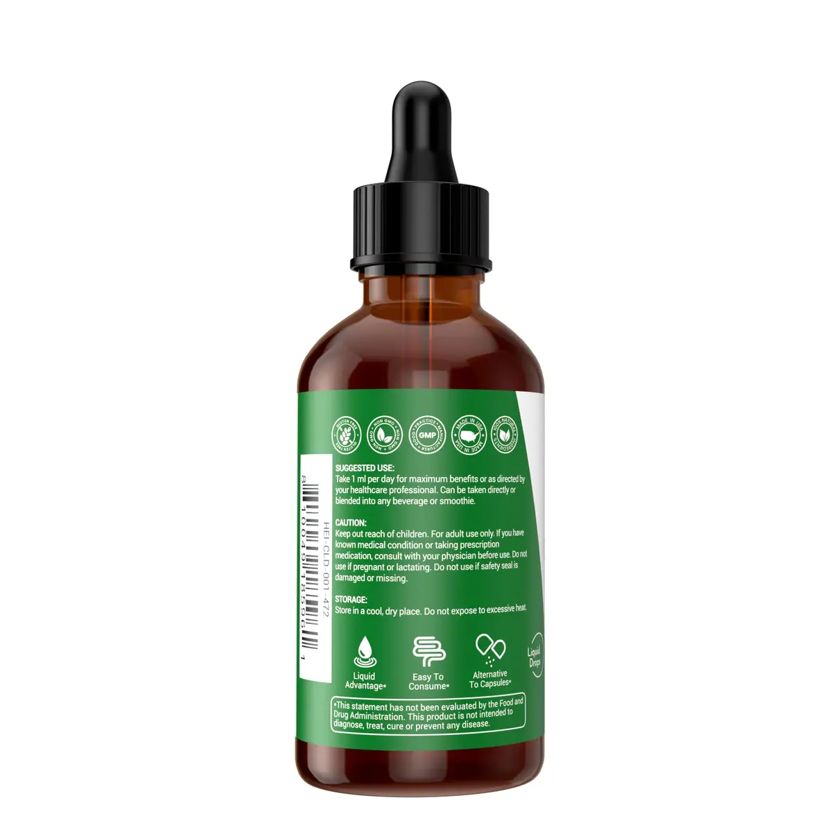 Heivy Chlorophyll Liquid Drops 2 fl oz | Detox & Support Overall Health - view 2