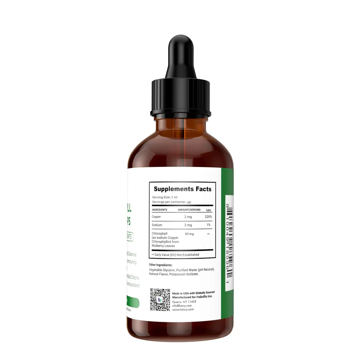 Heivy Chlorophyll Liquid Drops 2 fl oz | Detox & Support Overall Health - view 3