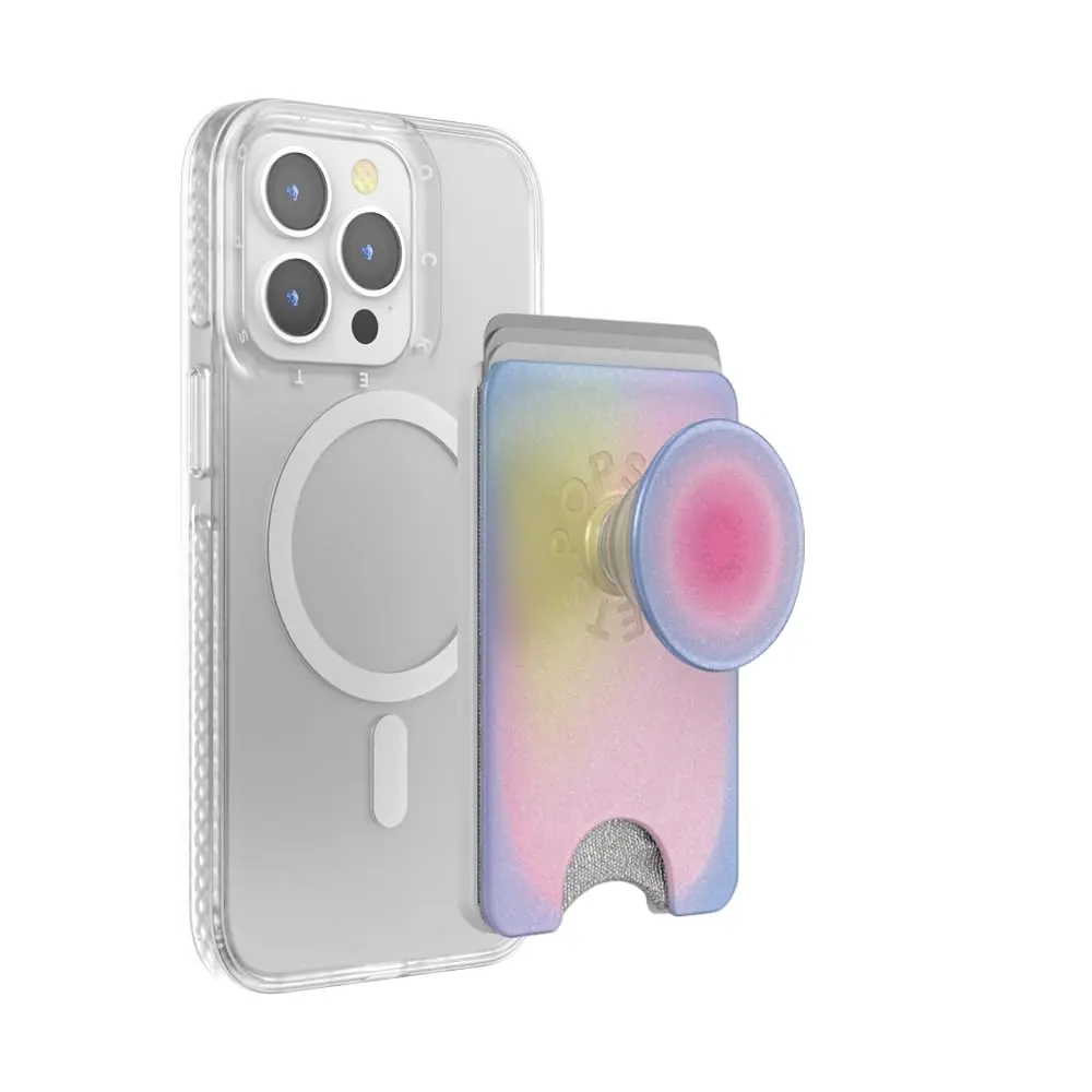 PopSockets Phone Wallet for MagSafe with Grip- Aura | Slim Magnetic Wallet for iPhone & Android - main product image
