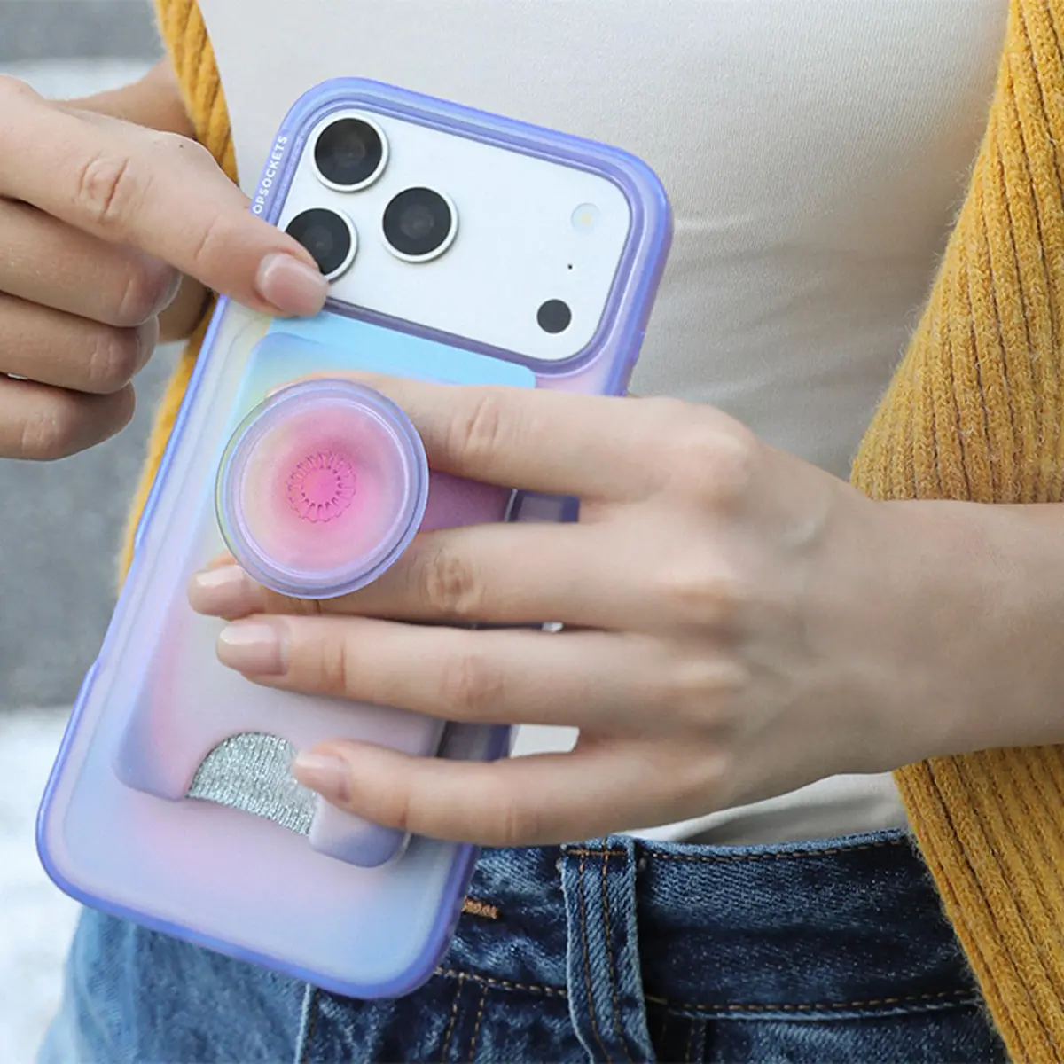 PopSockets Phone Wallet for MagSafe with Grip- Aura | Slim Magnetic Wallet for iPhone & Android - view 4