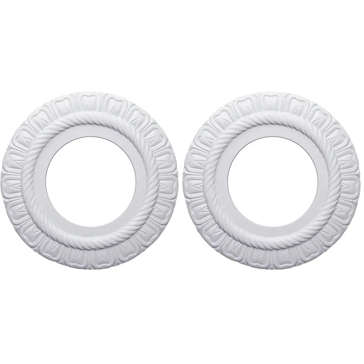 Ekena Millwork Claremont Ceiling Medallion 9"OD x 4 1/2"ID x 1/2"P (Pack of 2) | Lightweight Polyurethane for Easy Installation - main product image