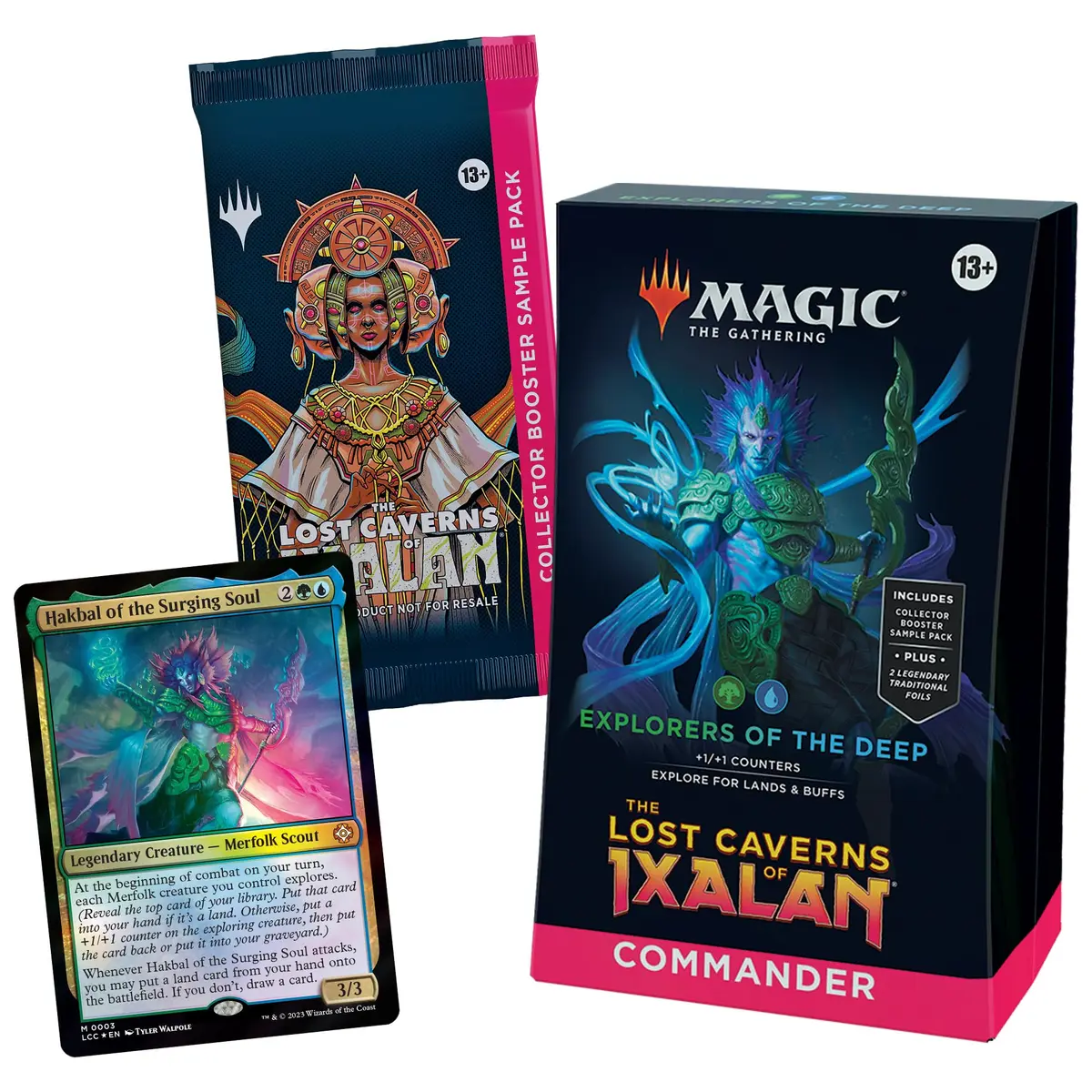 Magic: The Gathering The Lost Caverns of Ixalan Commander Deck - Explorers of the Deep (100-Card Deck, 2-Card Collector Booster Sample Pack + Accessories) - view 2