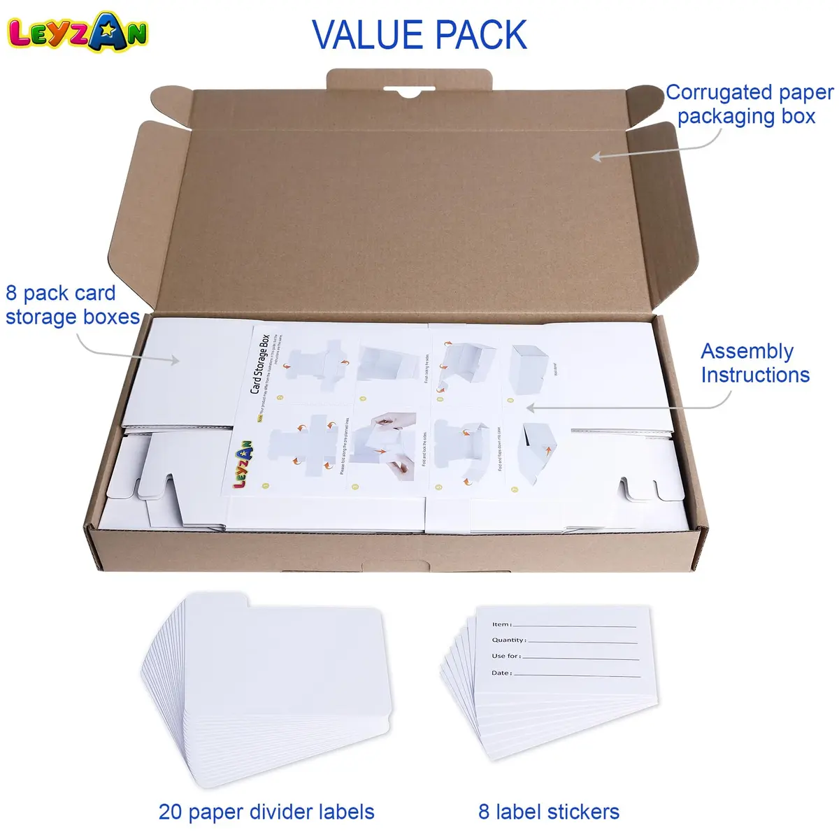 Leyzan Trading Card Storage Box, 8-Pack 1000 Count | Organize & Protect Your Cards - view 7