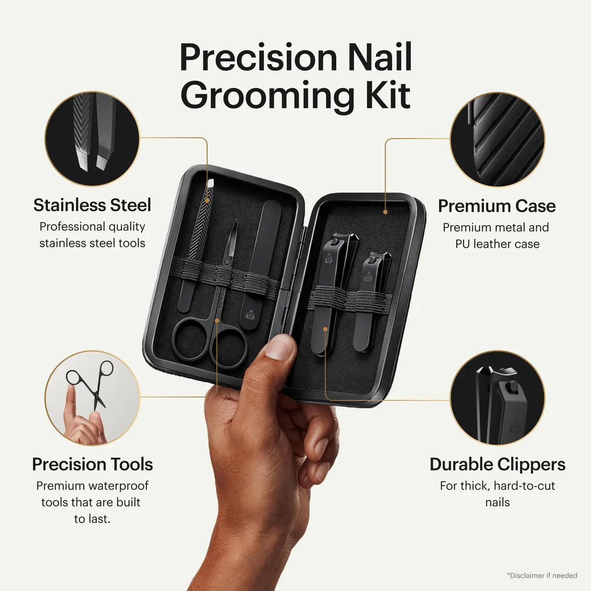 MANSCAPED® Shears 3.0, 5-Piece Precision Men’s Nail Grooming Travel Kit | Stainless Steel - view 2