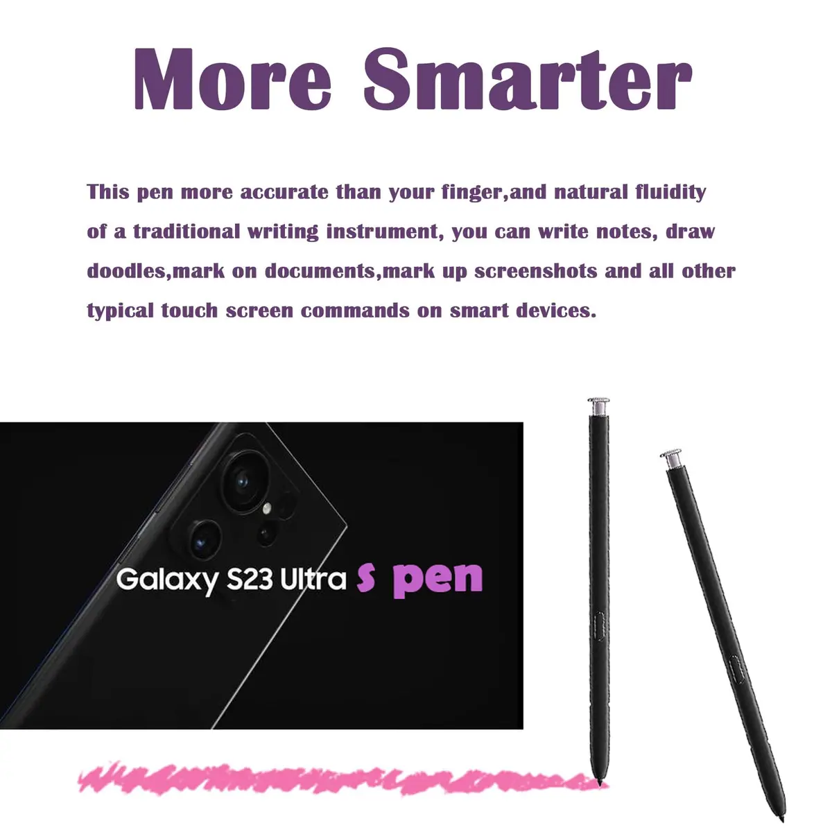 Alovexiong Purple Stylus Pen Replacement for Samsung Galaxy S23 Ultra 5G, 4096 Pressure Levels - view 3