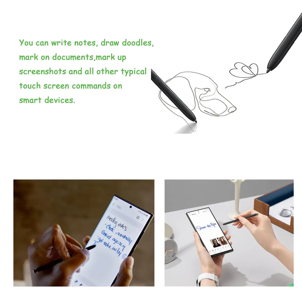 Alovexiong Replacement Stylus Pen for Samsung Galaxy S23 Ultra 5G, Green (Without Bluetooth) - view 3