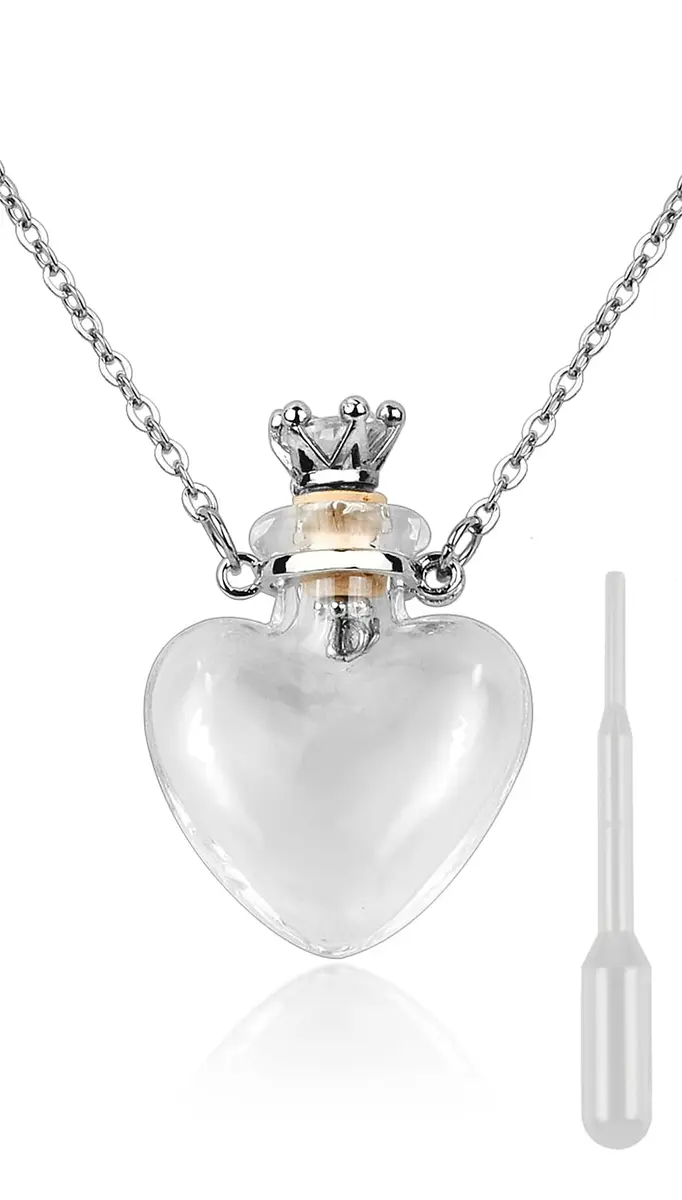 DS. DISTINCTIVE STYLE Heart Shaped Perfume Bottle Necklace | Cremation & Memorial Jewelry for Women - main product image