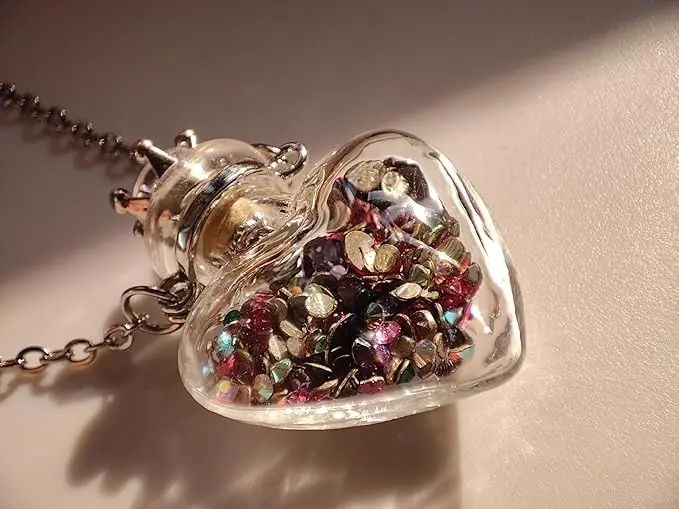 DS. DISTINCTIVE STYLE Heart Shaped Perfume Bottle Necklace | Cremation & Memorial Jewelry for Women - view 5