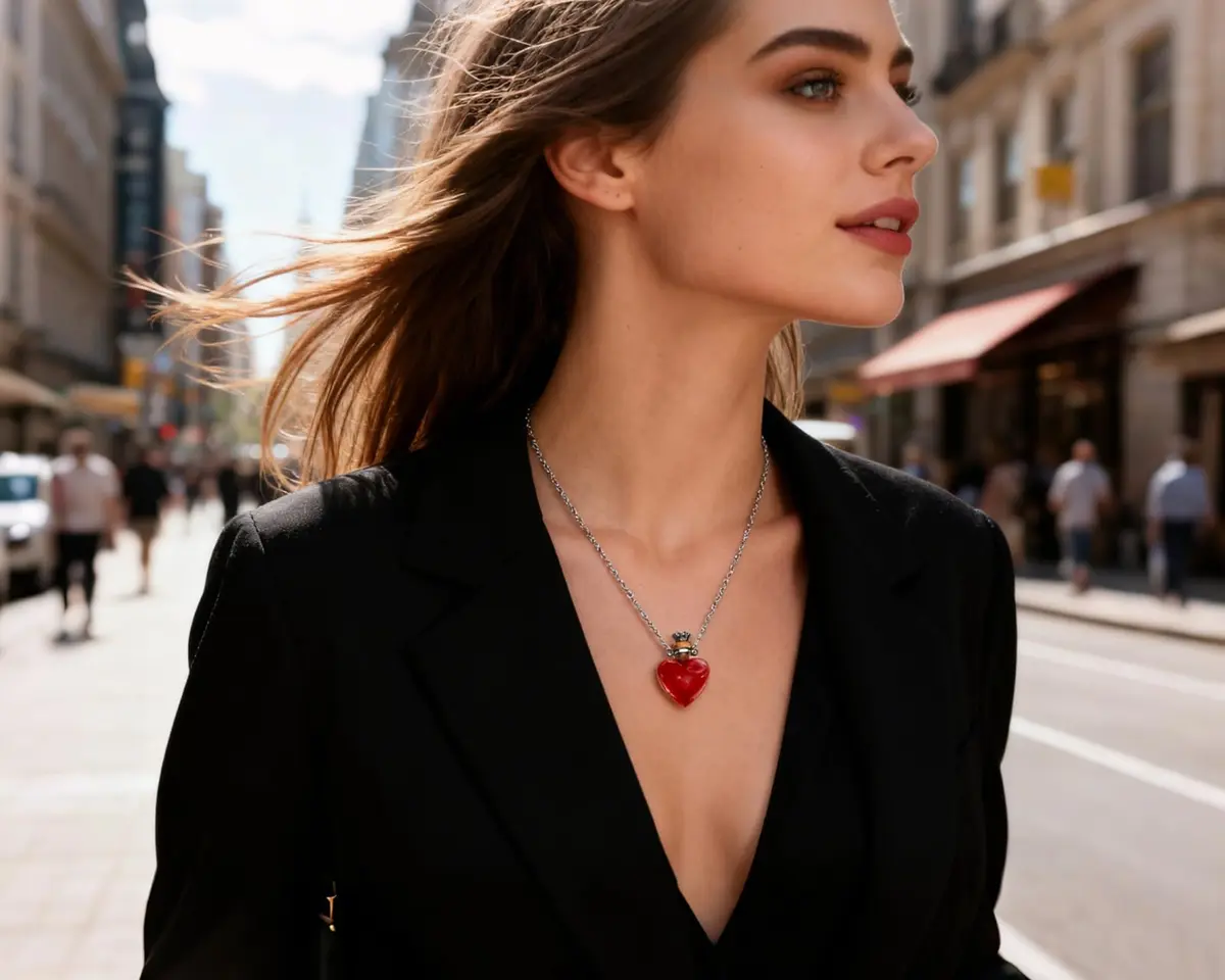 DS. DISTINCTIVE STYLE Heart Shaped Perfume Bottle Necklace | Cremation & Memorial Jewelry for Women - view 7