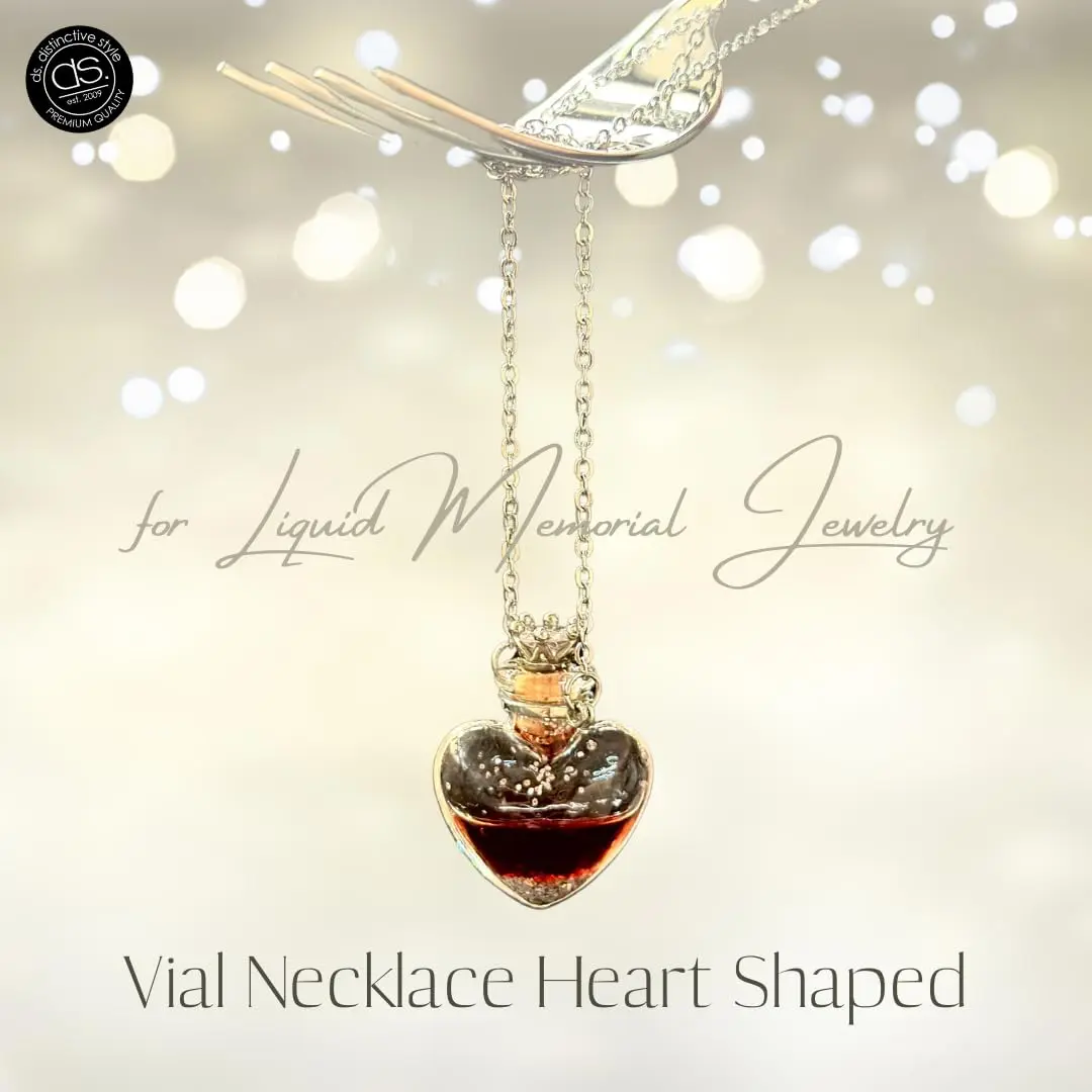 DS. DISTINCTIVE STYLE Heart Shaped Perfume Bottle Necklace | Cremation & Memorial Jewelry for Women - view 8