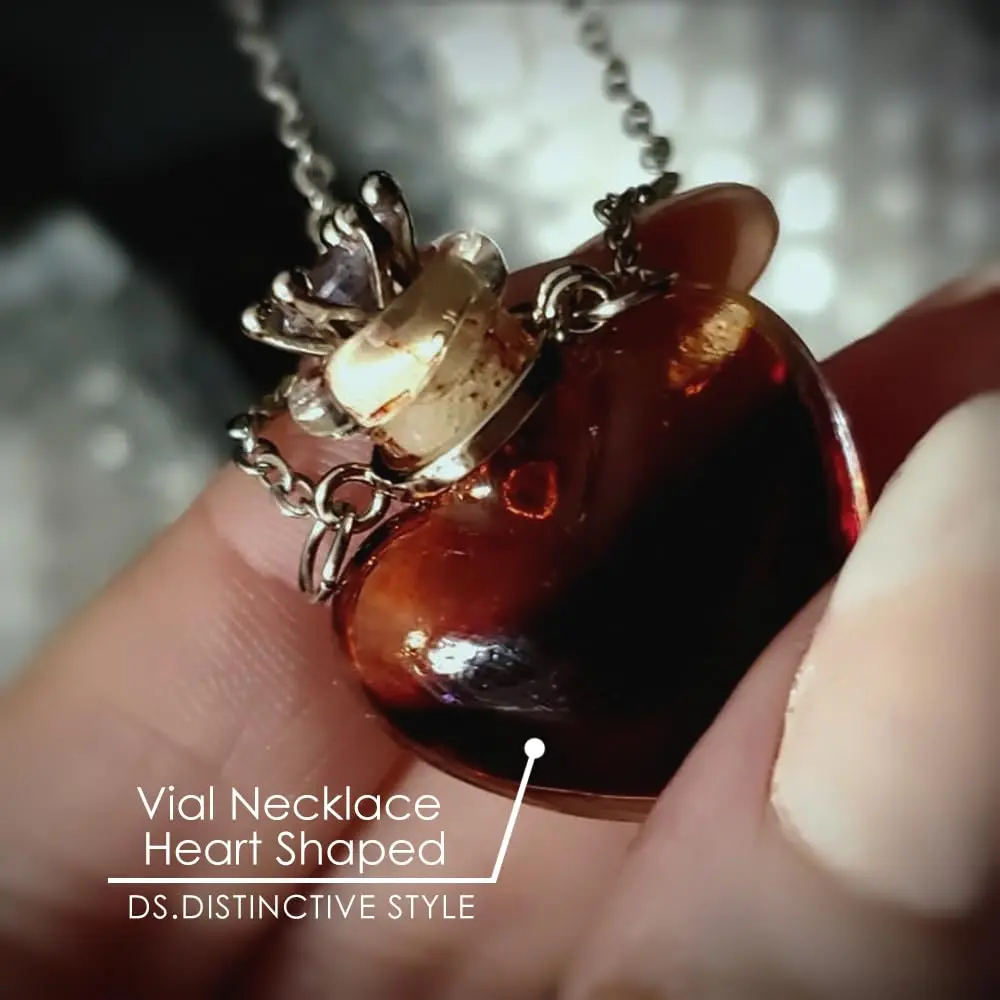 DS. DISTINCTIVE STYLE Heart Shaped Perfume Bottle Necklace | Cremation & Memorial Jewelry for Women - view 9