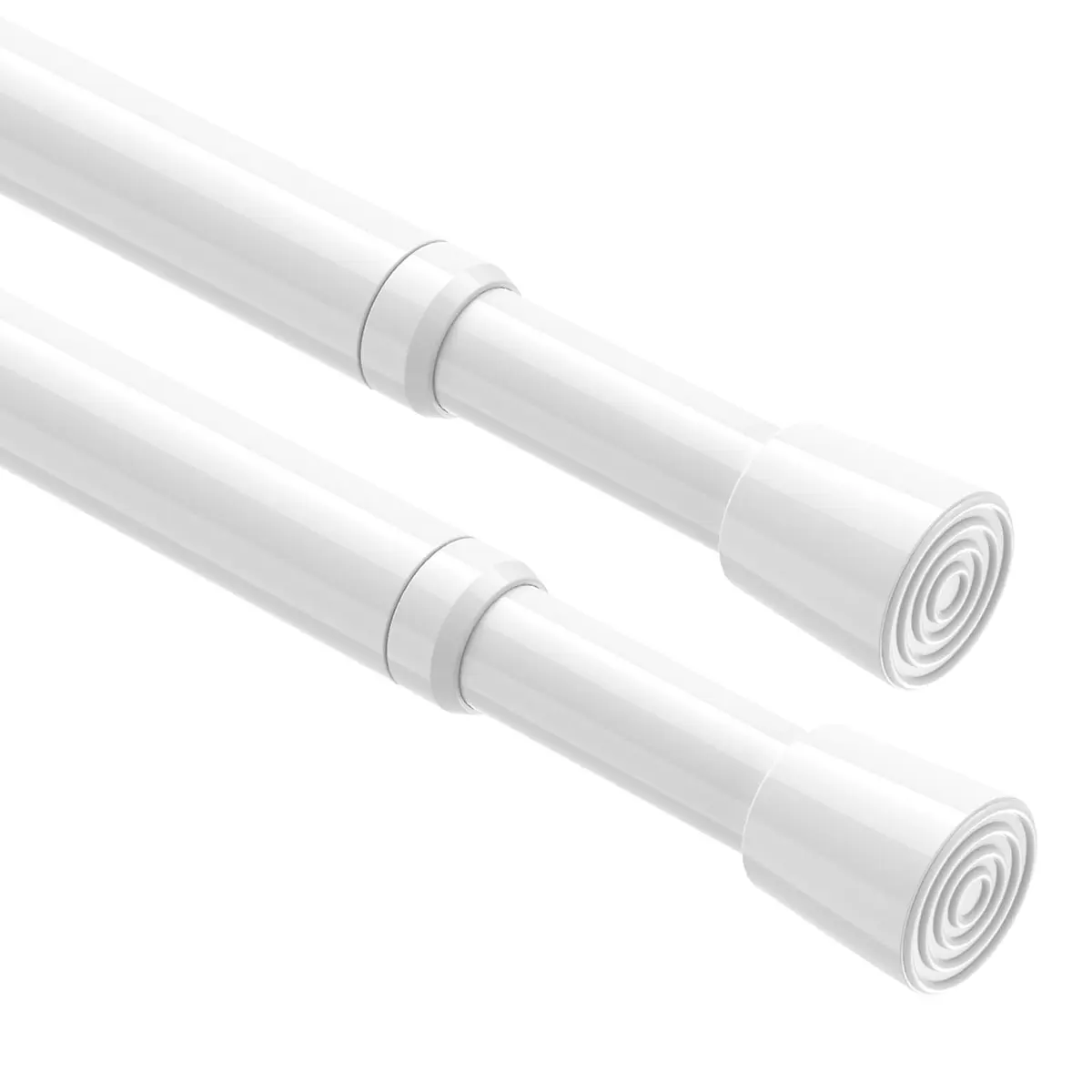 ZipGlo Spring Tension Curtain Rods 26-39 Inch White 2 Pack | No-Drill Installation for Indian Homes - main product image