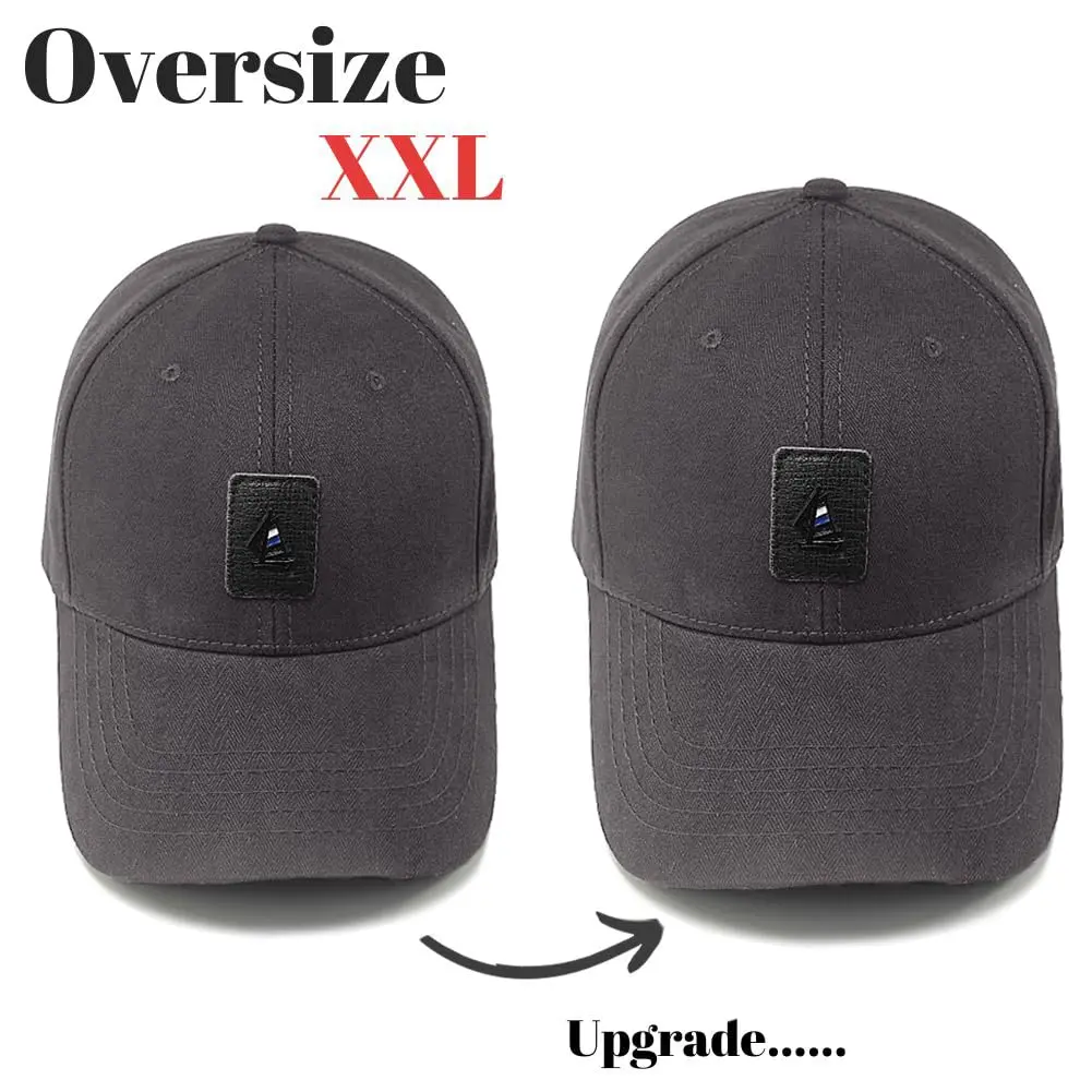 FASHIXD Big Head Hats for Men Oversize XXL Baseball Cap in Grey | Adjustable Cotton Sun Hat for Large Heads - view 2