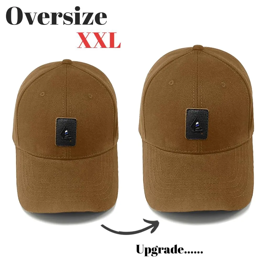 FASHIXD Big Head Oversize XXL Baseball Cap Khaki | Adjustable Cotton Sun Hat for Large Heads - view 2