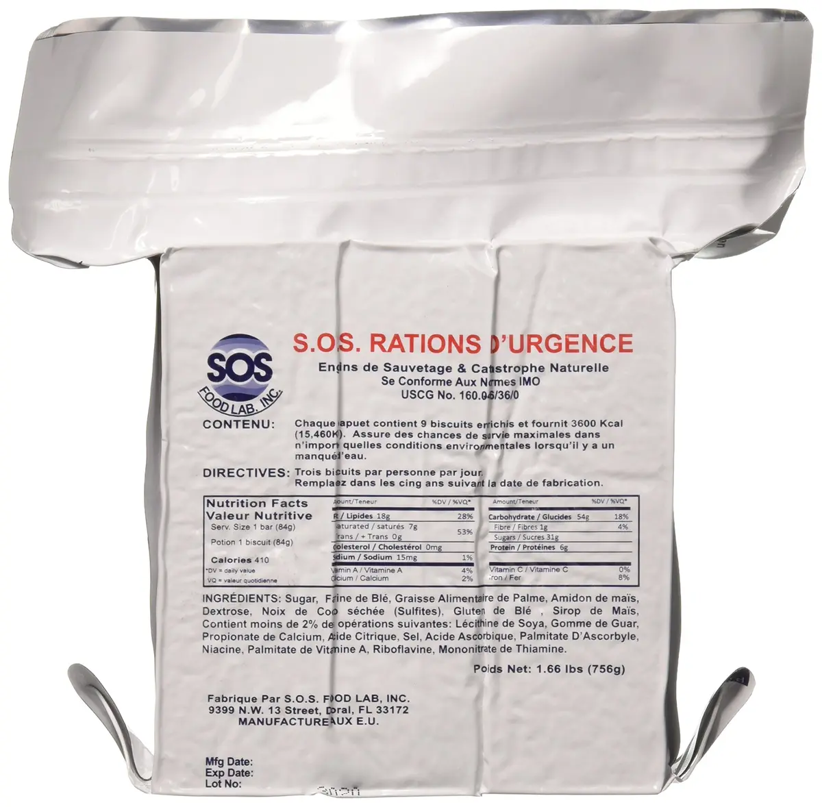 SOS Emergency Food Rations 3600 Cal | 3-Day Pack, 5-Year Shelf Life, 2 Pack - view 2