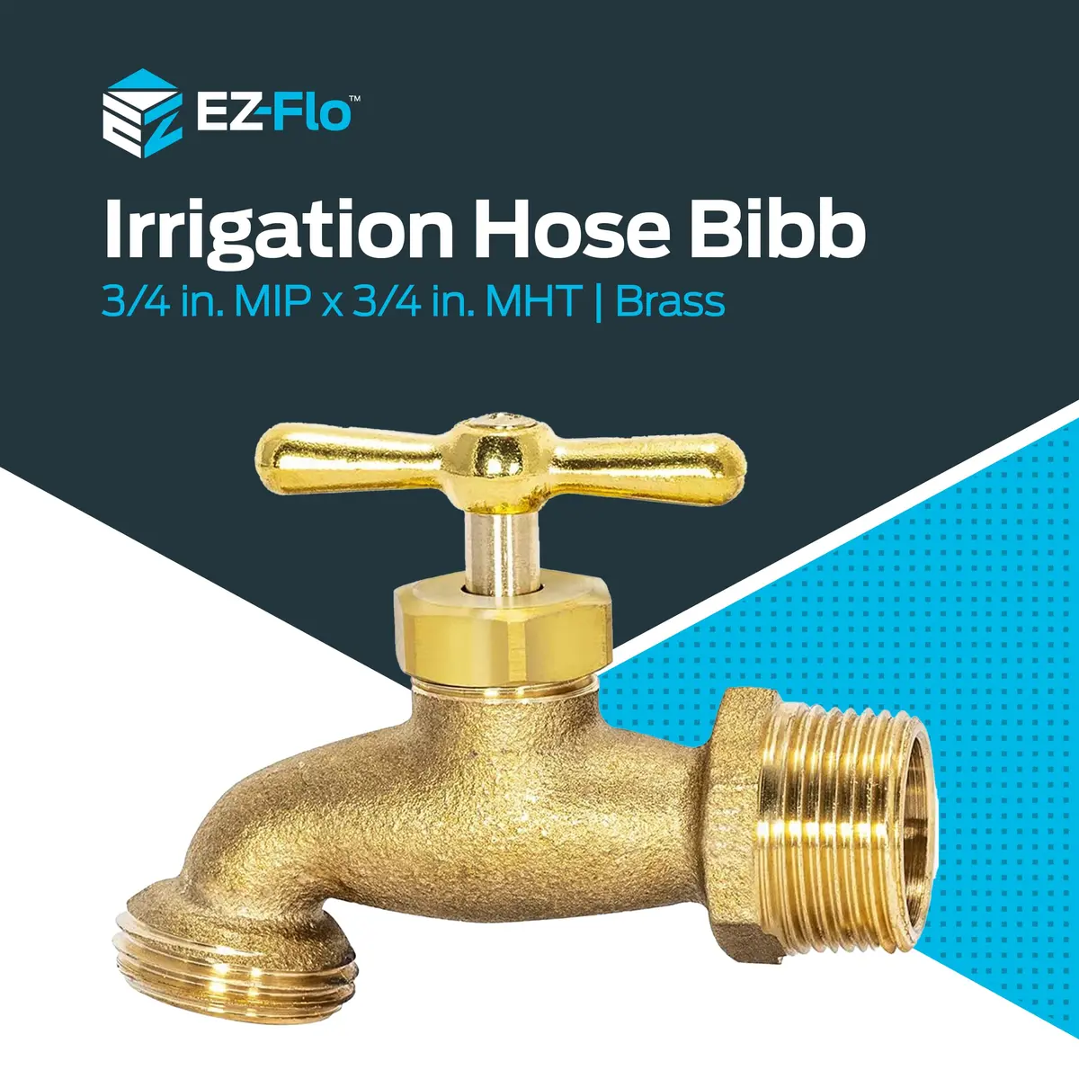 Eastman Irrigation Hose Bibb Brass 3/4 Inch MIP x 3/4 Inch MHT Pack of 2 | Heavy-Duty Garden Fitting - view 2