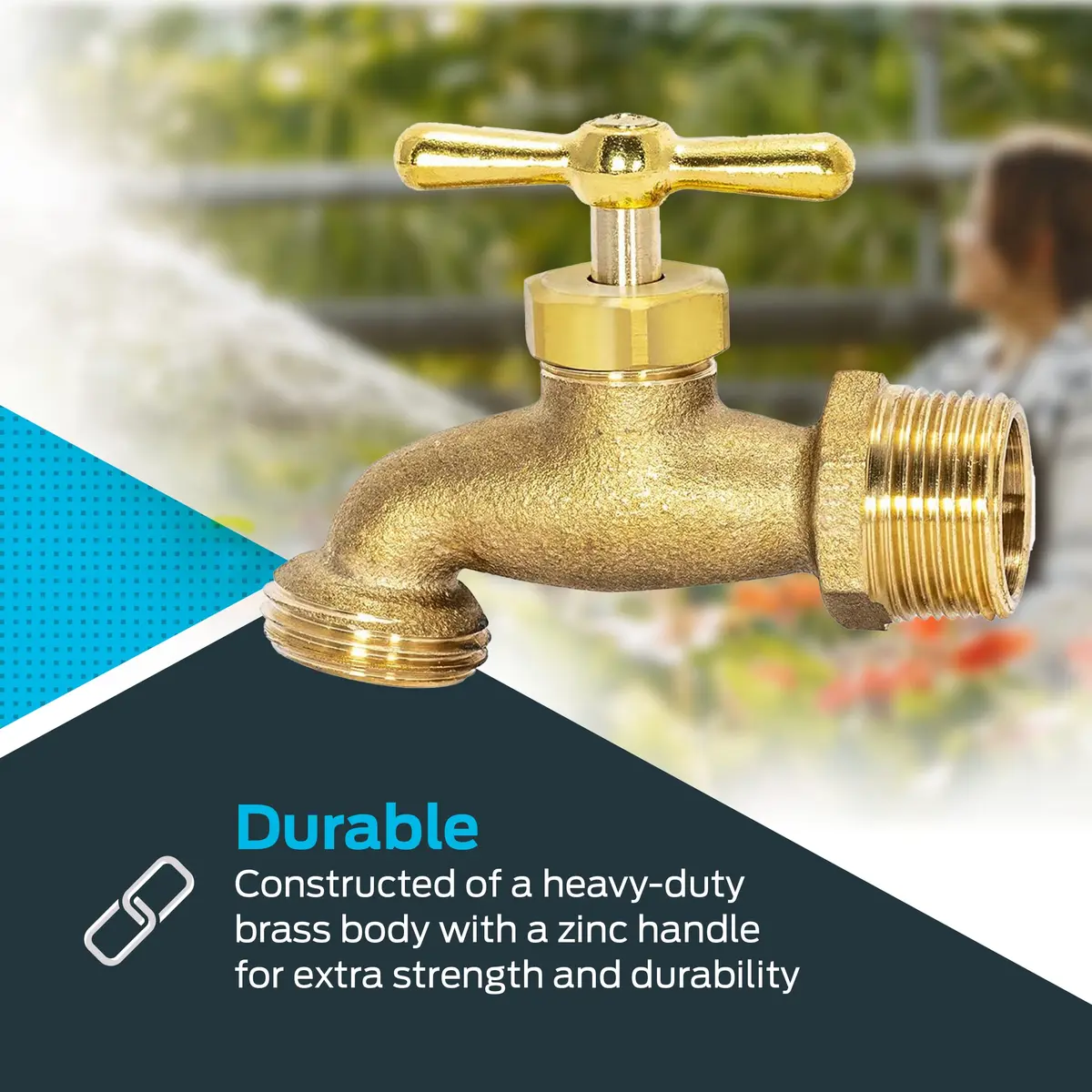Eastman Irrigation Hose Bibb Brass 3/4 Inch MIP x 3/4 Inch MHT Pack of 2 | Heavy-Duty Garden Fitting - view 3