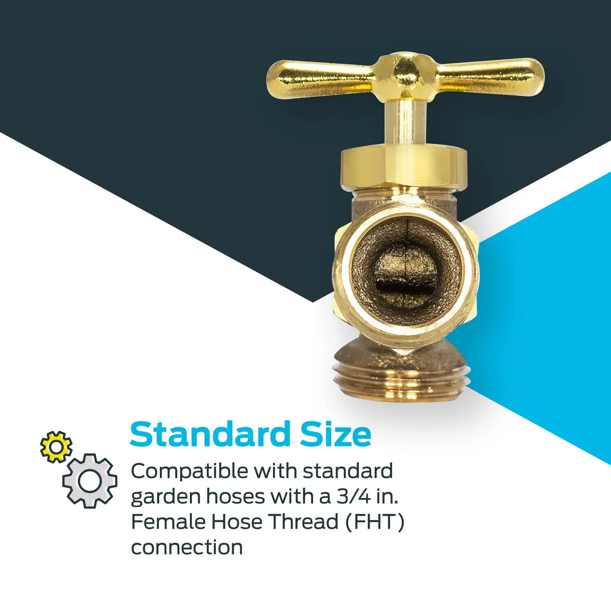 Eastman Irrigation Hose Bibb Brass 3/4 Inch MIP x 3/4 Inch MHT Pack of 2 | Heavy-Duty Garden Fitting - view 4